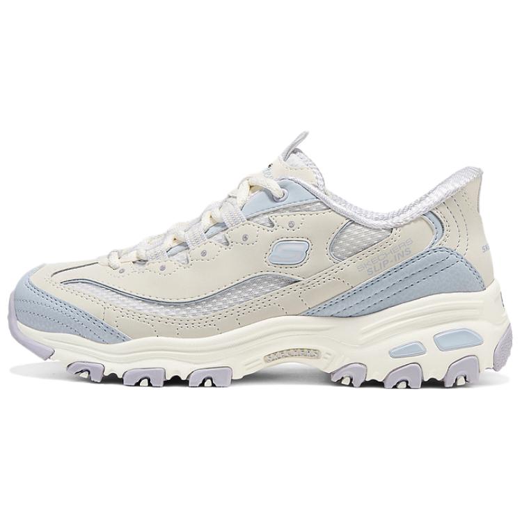 Женские кроссовки Skechers (бежево-синие)