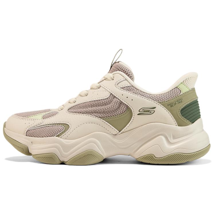 Женские кроссовки Skechers Skechers DLITES WOMEN (коричнево-зеленый)