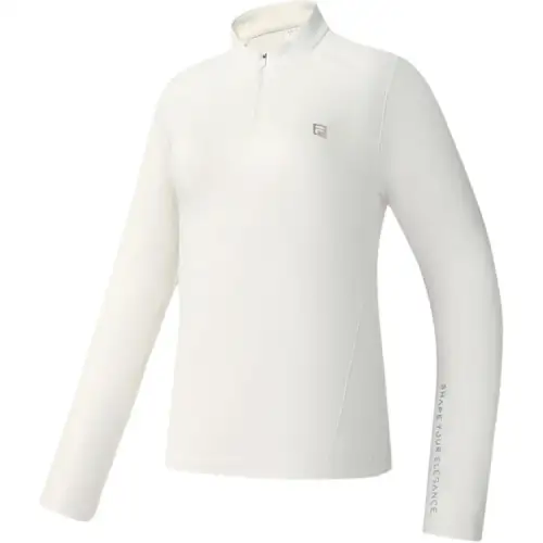 FILA Fitness Knitwear Women's Heron White WT Stand Collar Moderate Other
