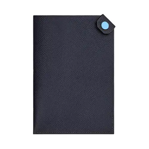 HERMES Tarmac Epsom Leather Passport Holder Men's Indigo & Sky Blue