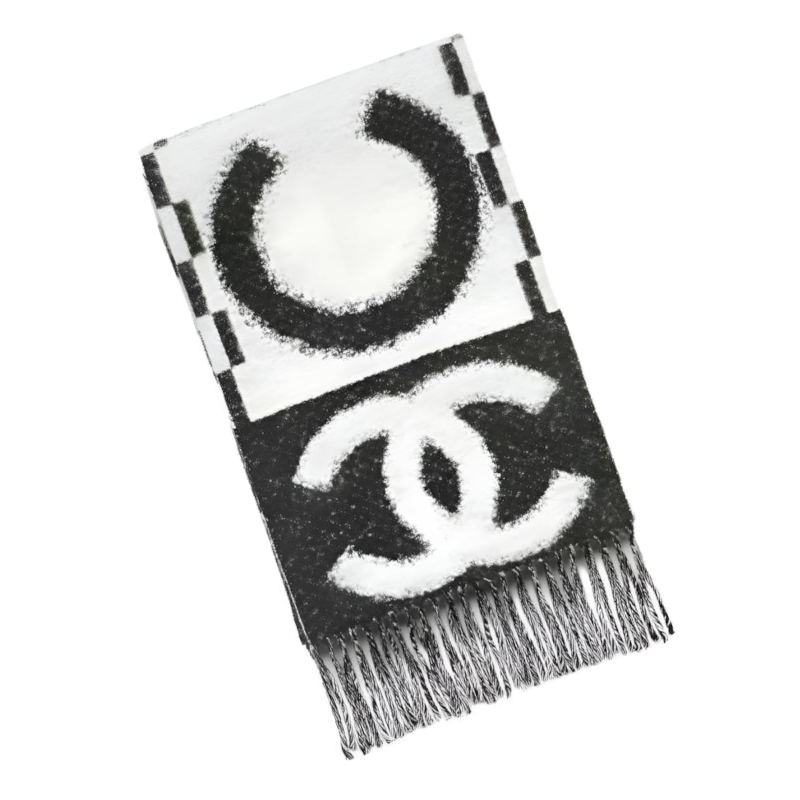 Шарф Chanel (черно-белый) — фото 3