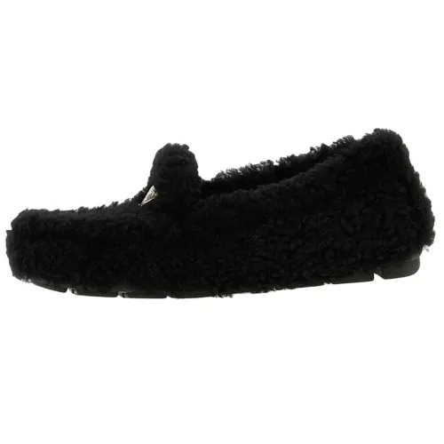 PRADA Triangle Loafers Women's Black