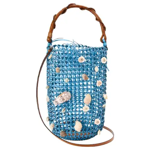LOEWE Anagram Versatile Cow Leather Handbag Women's Blue