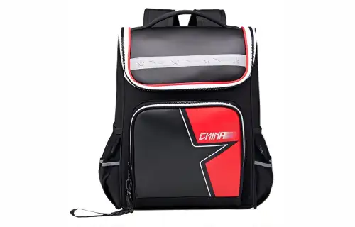 Anta Synthetic Leather Backpack Regular Kids' Black Red