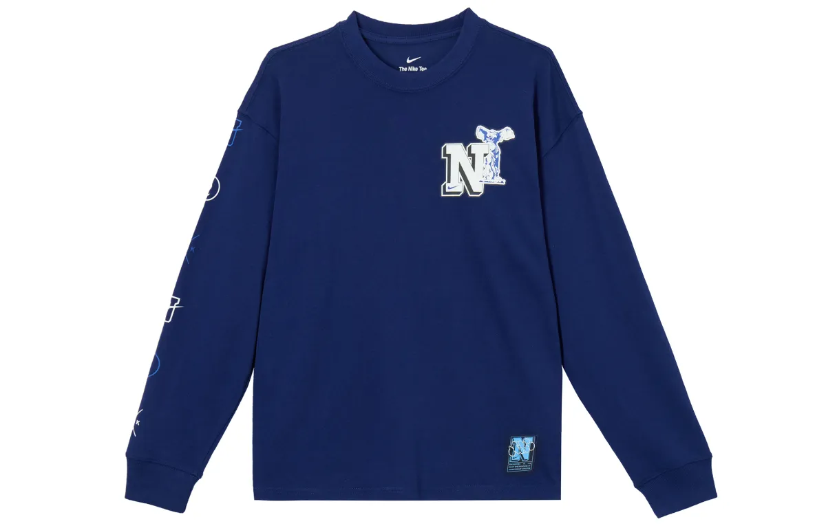 Nike T-Shirts Men's Blue Crew Neck Moderate