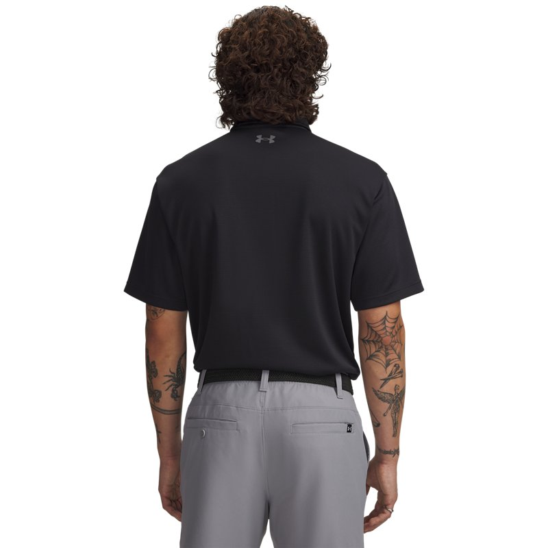 Мужская футболка Under Armour Tech Polo (черная) — фото 5