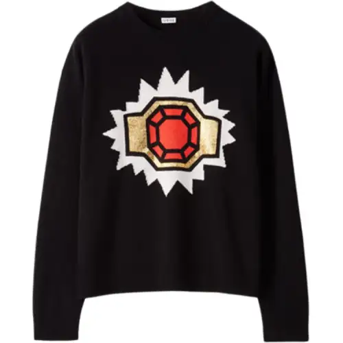LOEWE Sweaters Men's Black Crew Neck Moderate