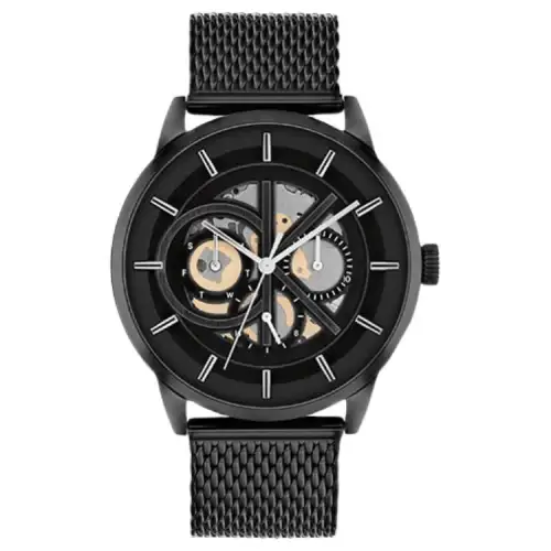 CALVIN KLEIN Wrist Watches Quartz Movement Stainless Steel Watchband 43mm Black Dial Men's Watches 30m Water Resistant
