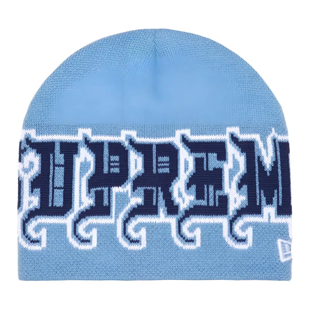 Supreme x New Era Acrylic Beanies Unisex Marine Blue/Tan/Red/White/Light Blue/Black