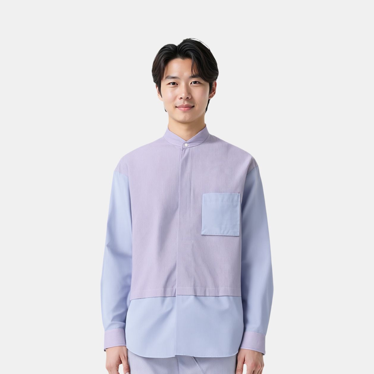 Мужская рубашка UNIQLO Jil Sander (розово-голубой) — фото 3
