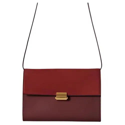 THE ROW Calfskin With Suede Envelope Bag, Shoulder Bag, Crossbody Bag Women's Shiraz Red & Chianti Red