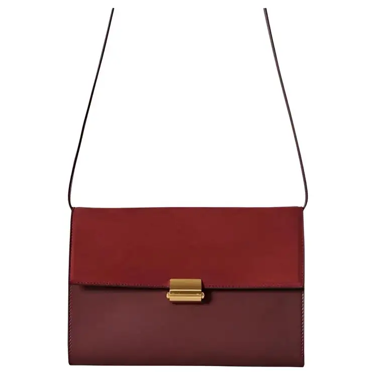 THE ROW Calfskin With Suede Envelope Bag, Shoulder Bag, Crossbody Bag Women's Shiraz Red & Chianti Red