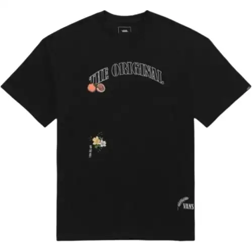 Vans T Shirts Unisex Black Crew Neck Moderate Straight Fit