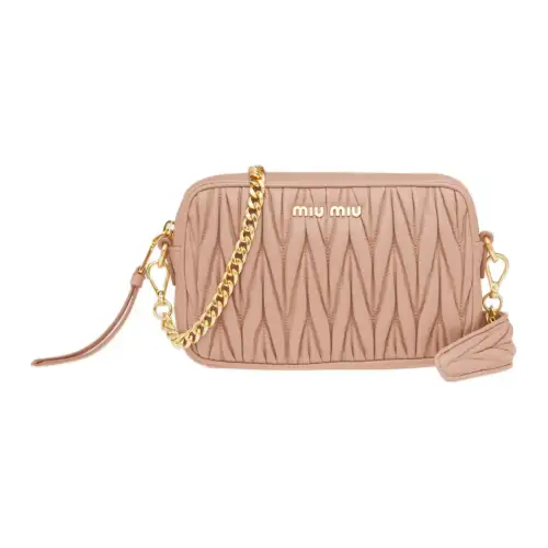 MIU MIU Arcadie Soft Sheep Leather Camera Bag, Crossbody Bag, Shoulder Bag Women's Cameo Brown