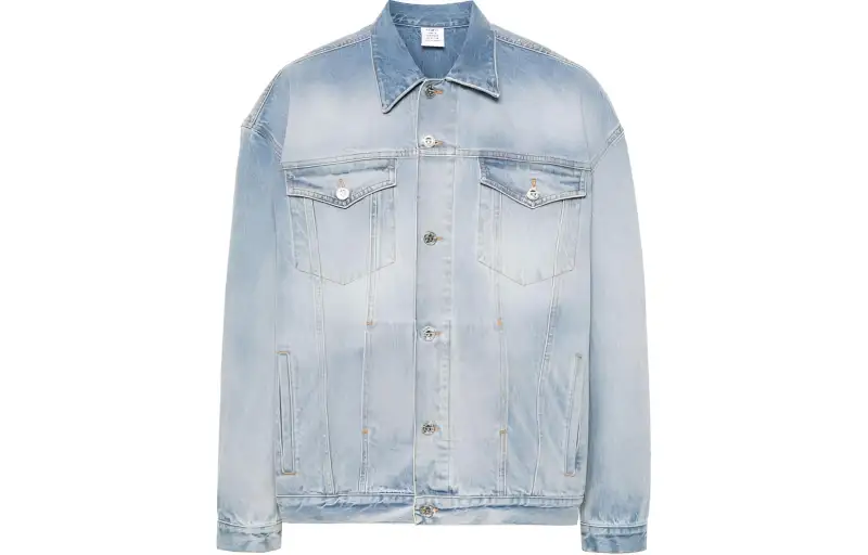 Vetements Logo Embossed Denim Jacket