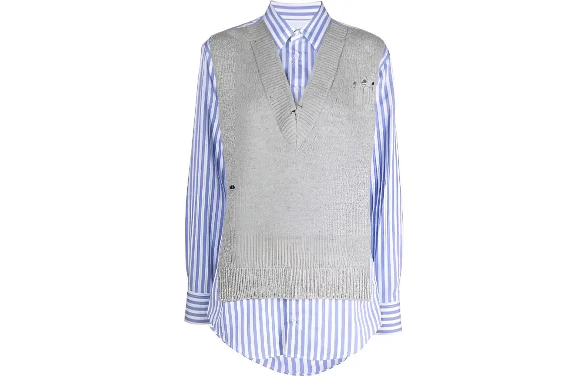 Maison Margiela Distressed Vest Layered Shirt