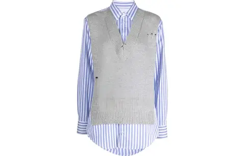 Maison Margiela Distressed Vest Layered Shirt