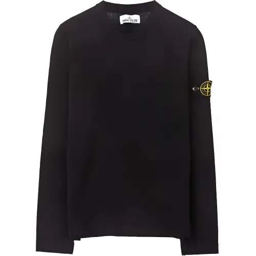 Stone Island logo-patch crew-neck sweater