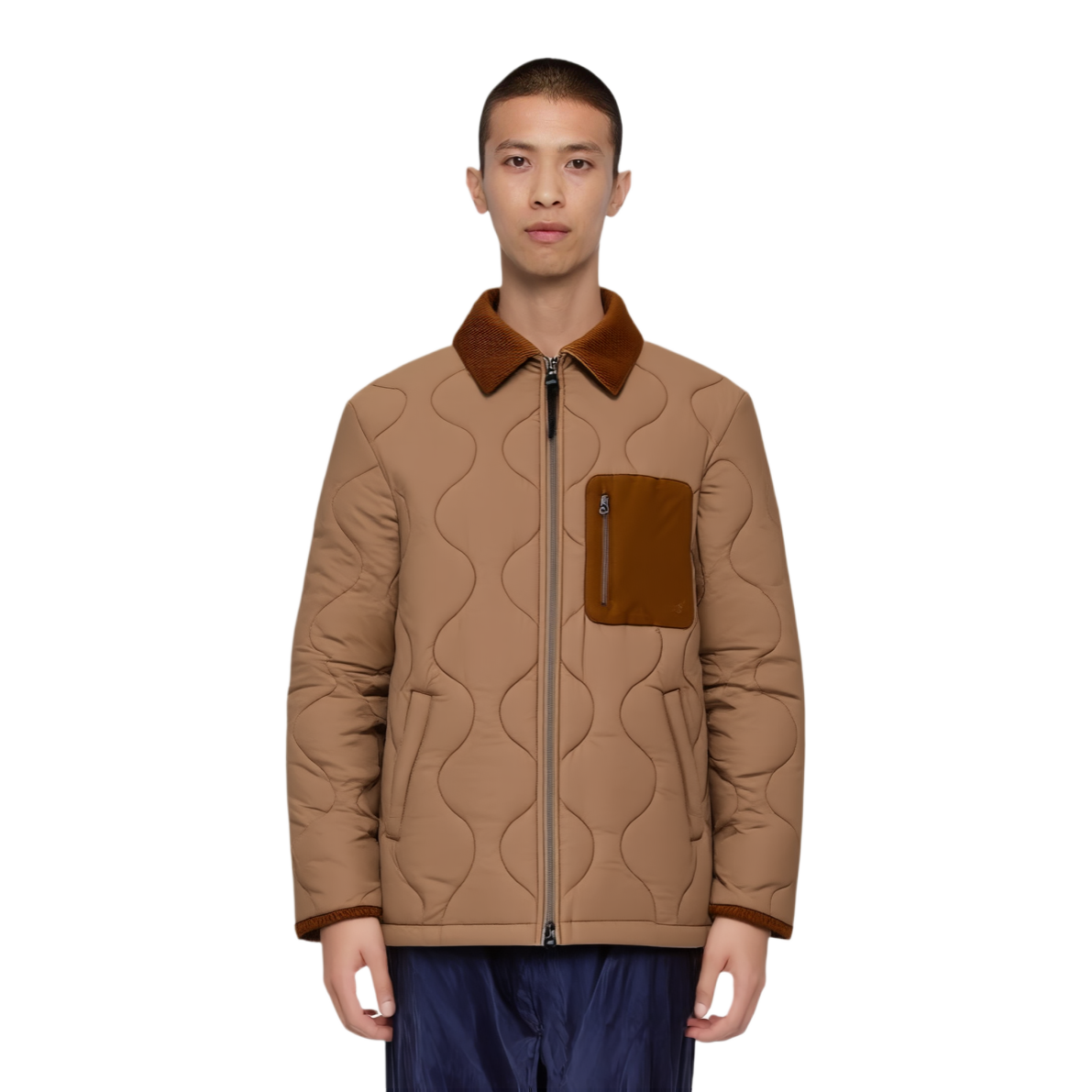 Мужская куртка UNIQLO × JW Anderson Quilted Blouson (бежевая) — фото 2