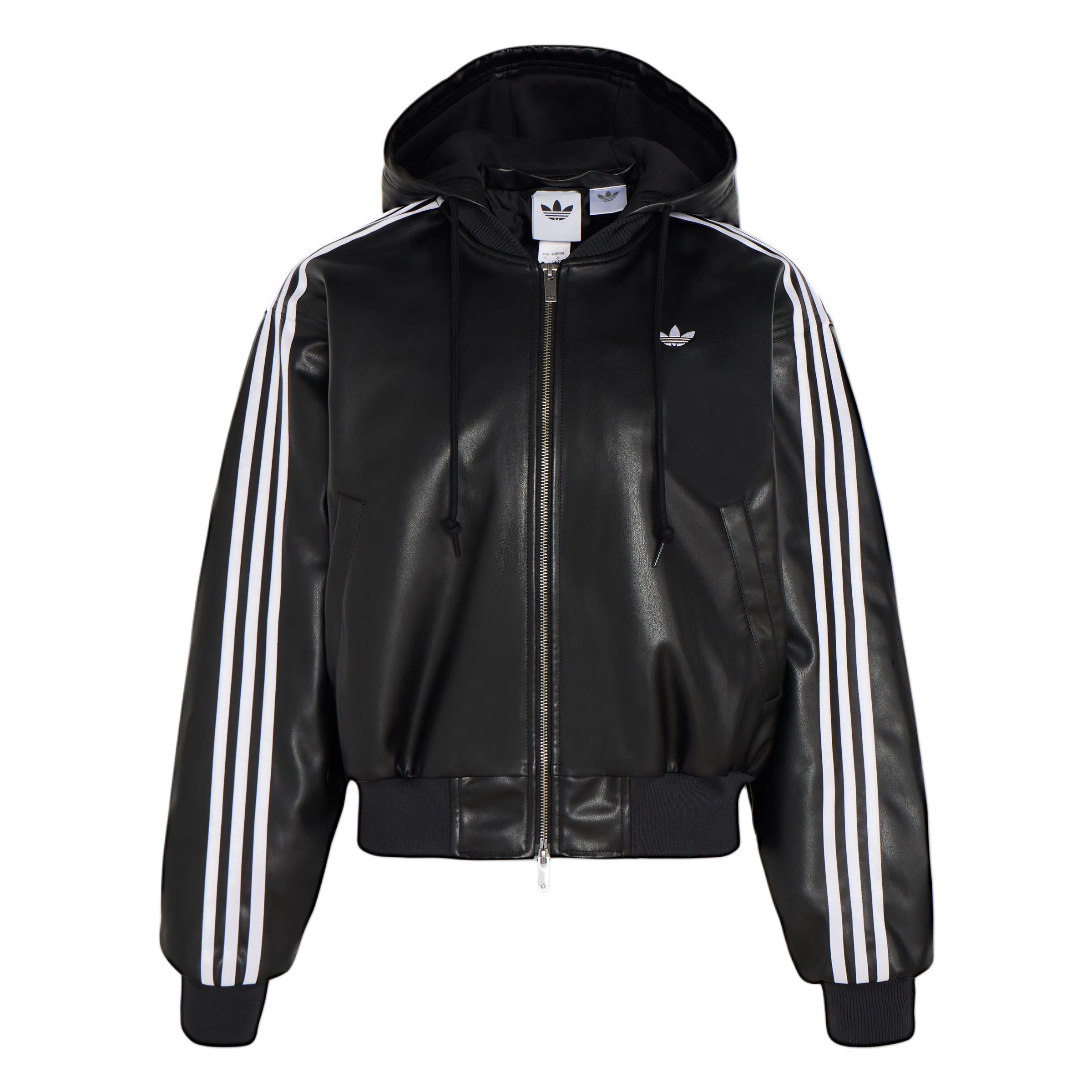 Женская куртка adidas originals W PLEATHER JACKET PAD (черная)