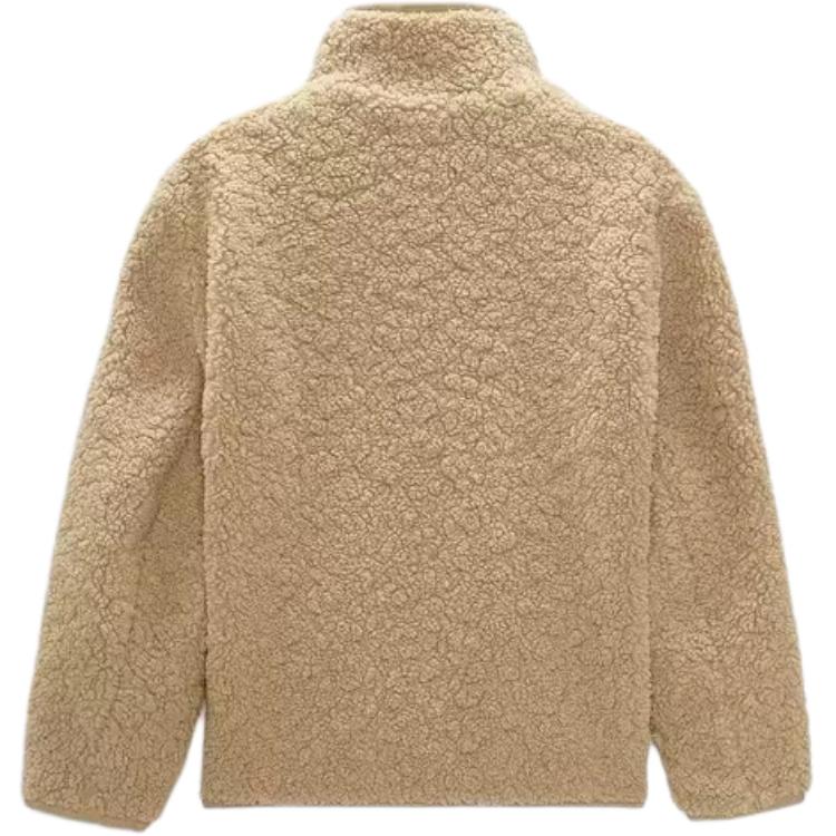 ZARA Fleece Tops Men’s Beige Stand Collar Fleece Lined Other