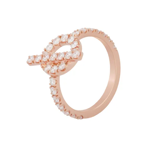 HERMES FINESSE Diamond Rose Gold Rings Women's