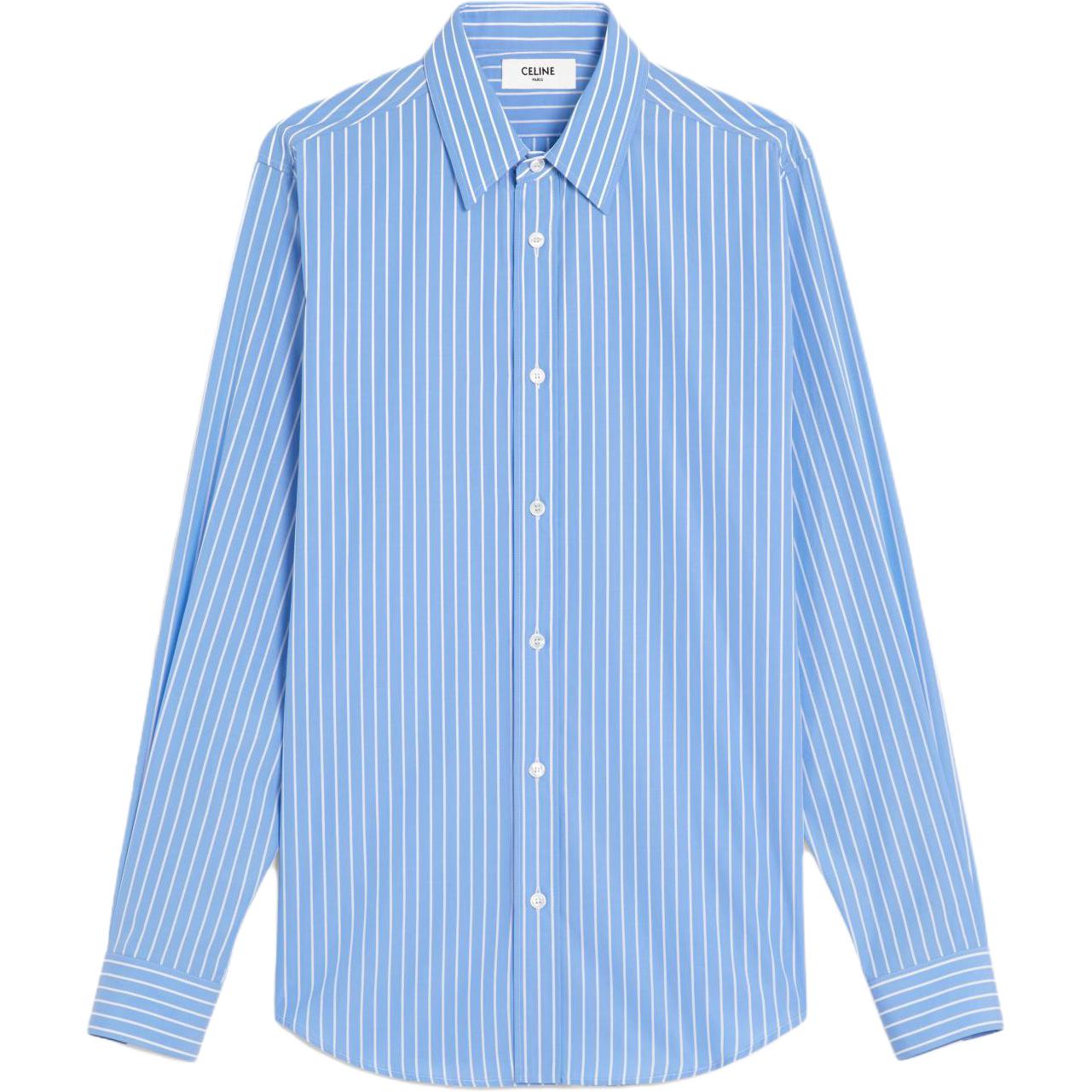 CELINE DYSFUNCTIONAL BAUHAUS Men's Collections Shirts Men's Sky Blue Lapel Moderate