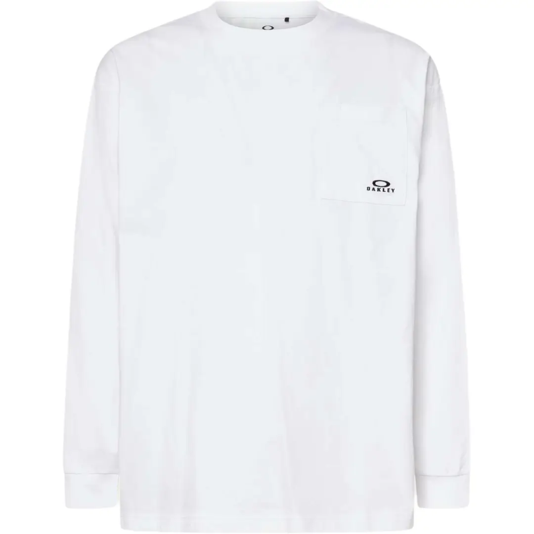 Oakley T Shirts Men's White Crew Neck Moderate Straight Fit