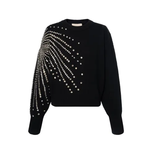 GUCCI Cashmere Sweaters Women's Black Crew Neck Moderate