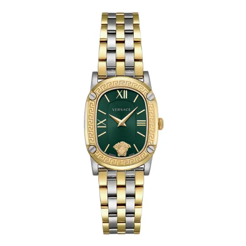VERSACE Versace, quartz one bead bracelet, watch strap stainless steel, black dial, women's watch, perfume, elegant gift box, quartz mechanism, Switzerland, light luxury style