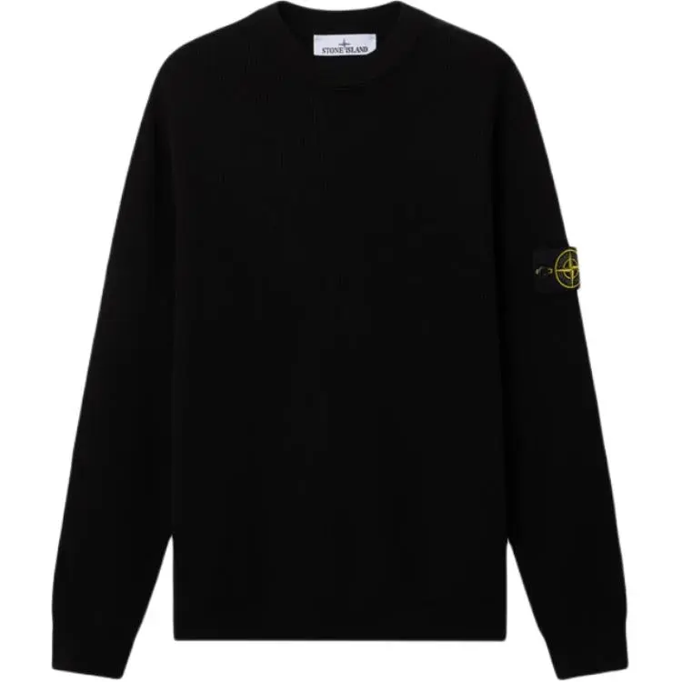 Stone Island ribbed-knit logo-patch sweater