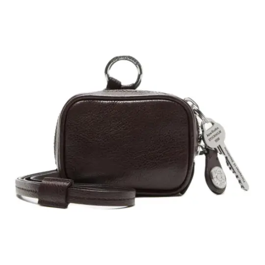 Acne Studios Calfskin Earphone Case Unisex Brown