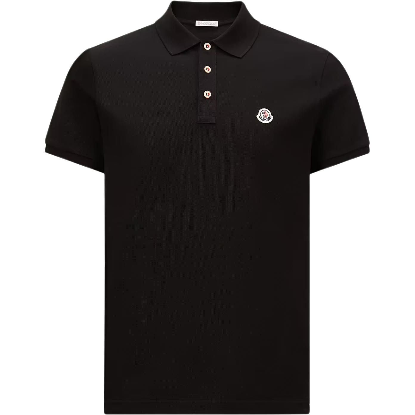 Мужское поло Moncler Logo Patch SS26 (темно-синее)