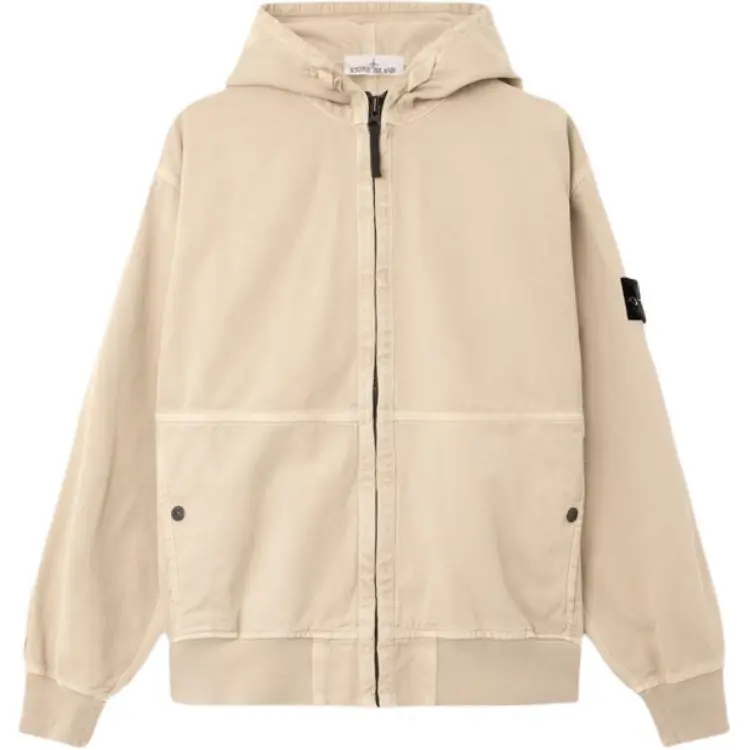 Stone Island Logo Patch Zip-Up Hoodie