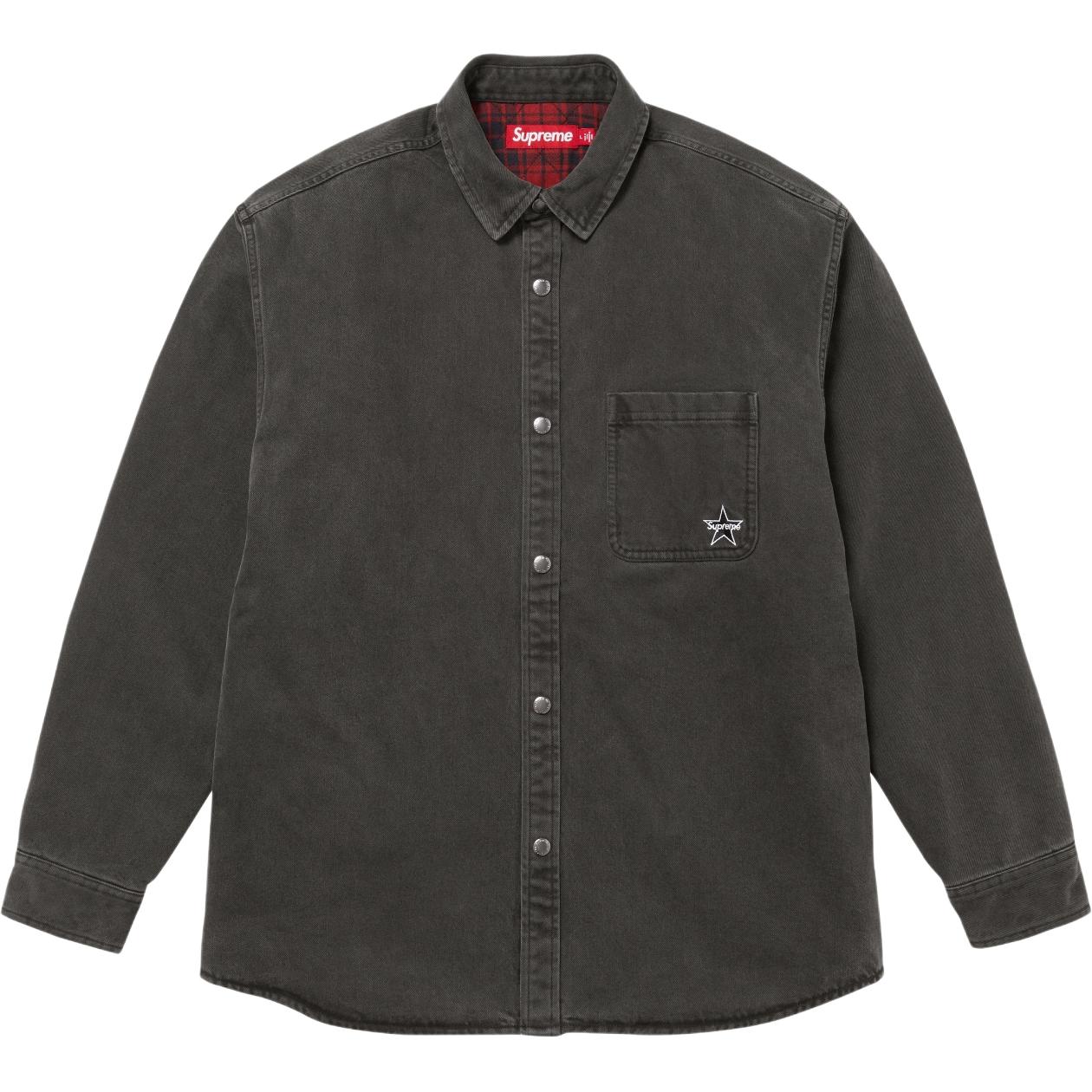 Куртка Supreme WEEK14 Quilted Lined Denim Snap Shirt (синяя)