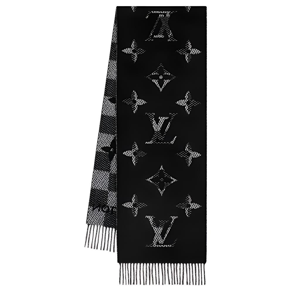 Мужской шарф Louis Vuitton С бахромой (черный)