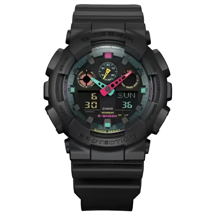 CASIO Unisex Liquid Crystal/Analog Dual Display Series Black Watch GA-100MF-1A