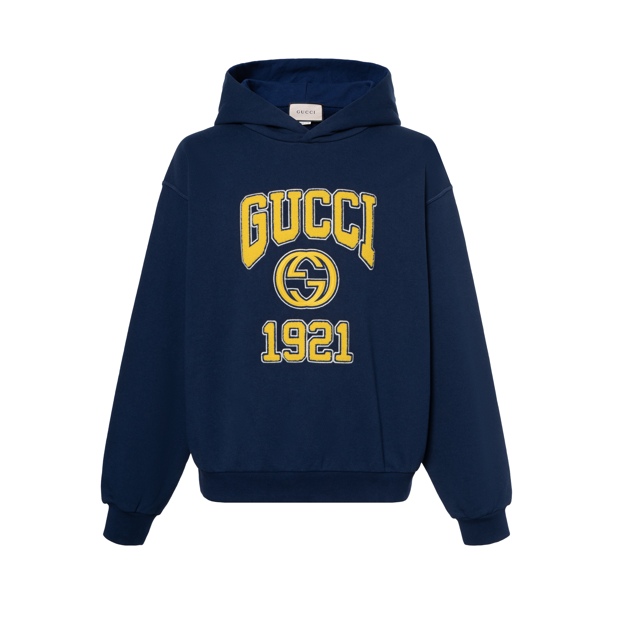 Мужское худи Gucci Logo Print (синее)