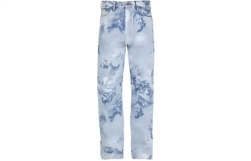 OFF WHITE Skate All Over Graphic Denim Straight Leg Jeans
