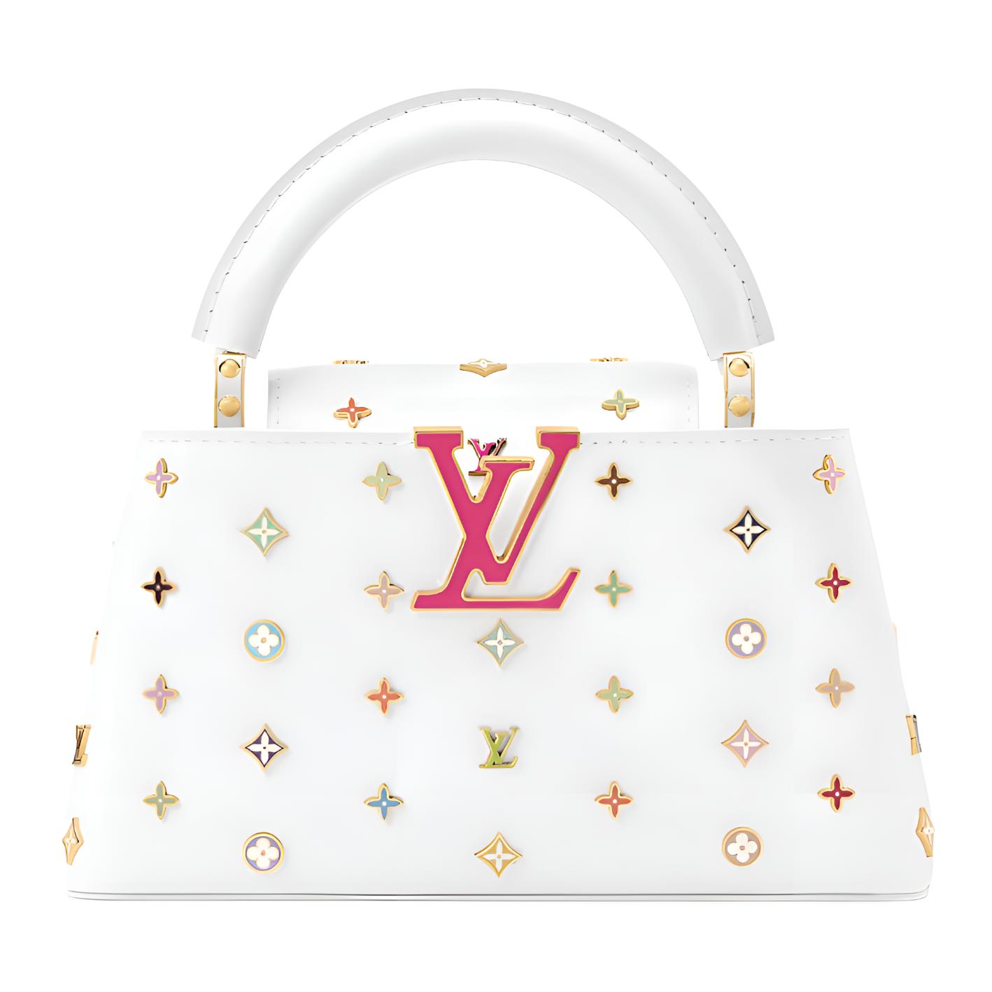 Сумка Louis Vuitton x Takashi Murakami Capucines EW (белая)