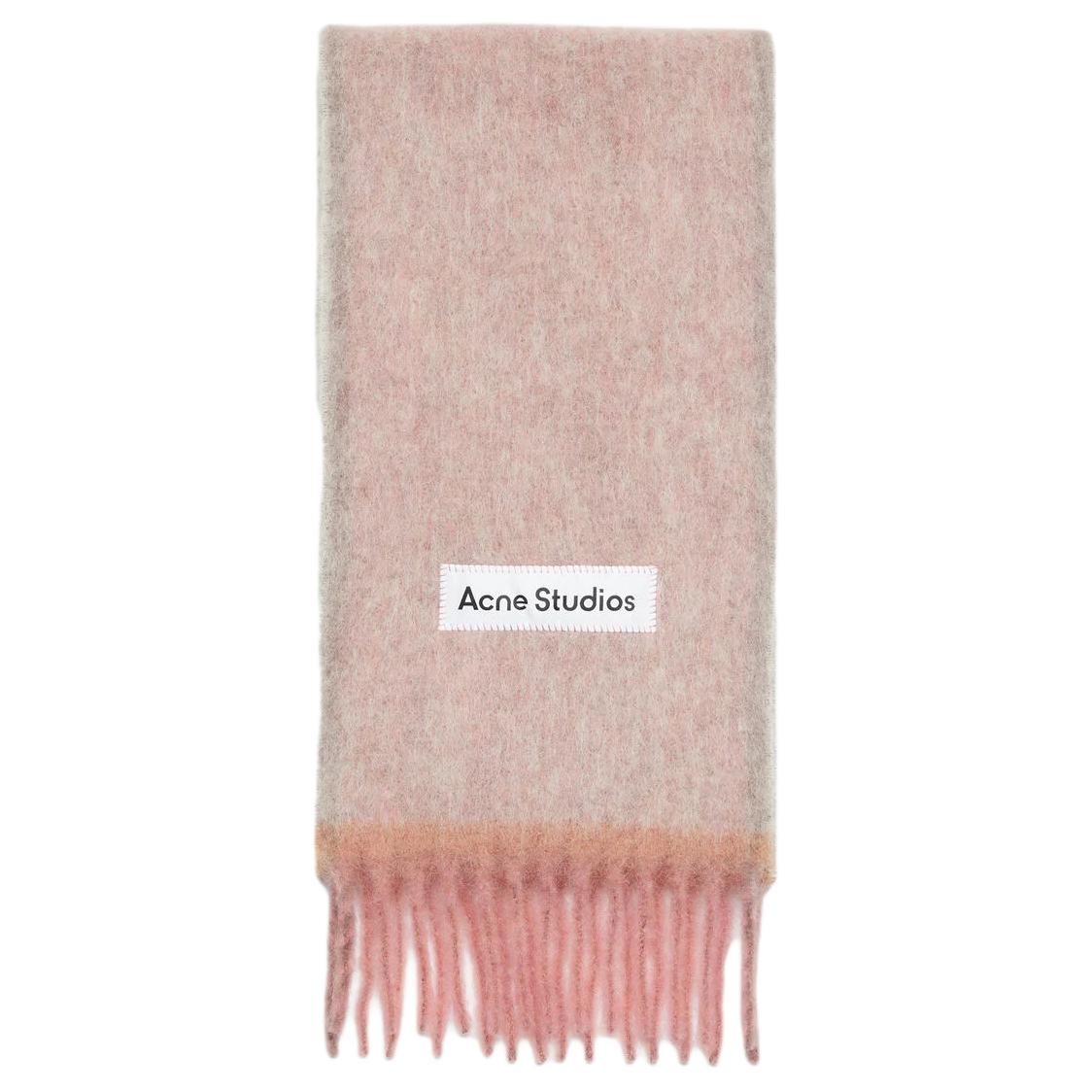 Шарф Acne Studios Logo (серо-розовый)