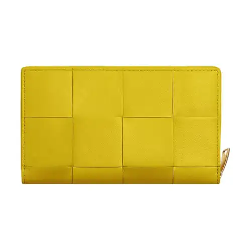 Bottega Veneta Sheepskin Wallet Large Women's Yellow