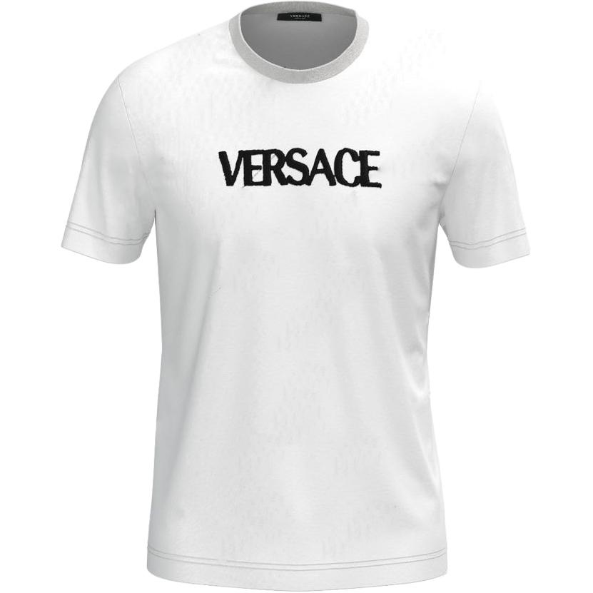 Мужская футболка Versace Embroidery Logo (черная)