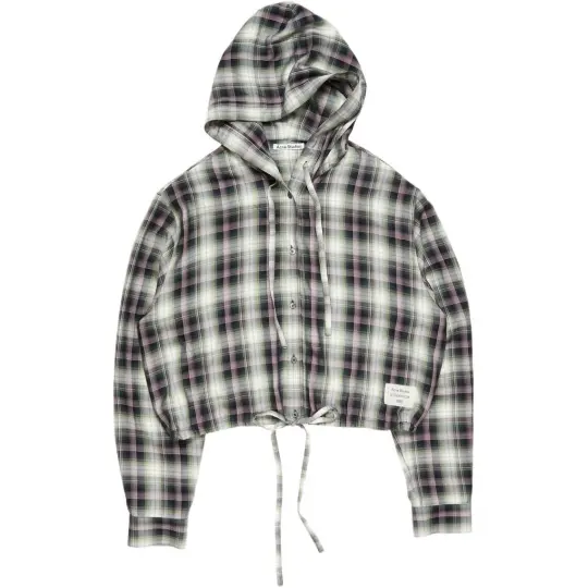 Acne Studios SS26 повседневная универсальная однобортная женская куртка в клетку с капюшоном