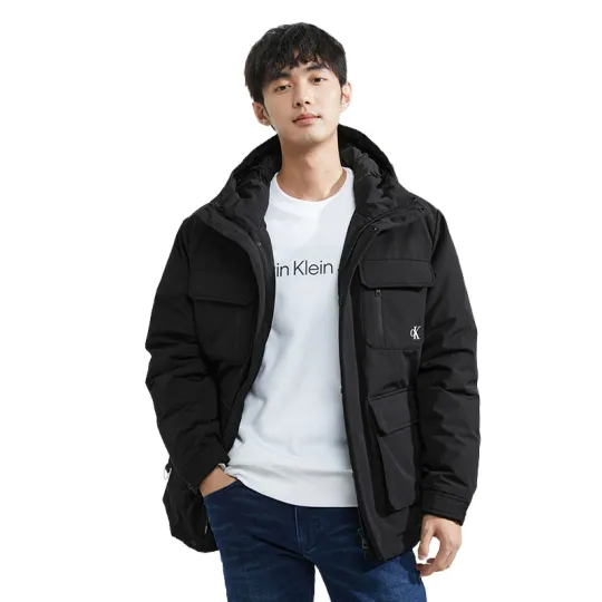 Calvin Klein Down Jackets Men's Hooded Moderate Parka Down Jacket