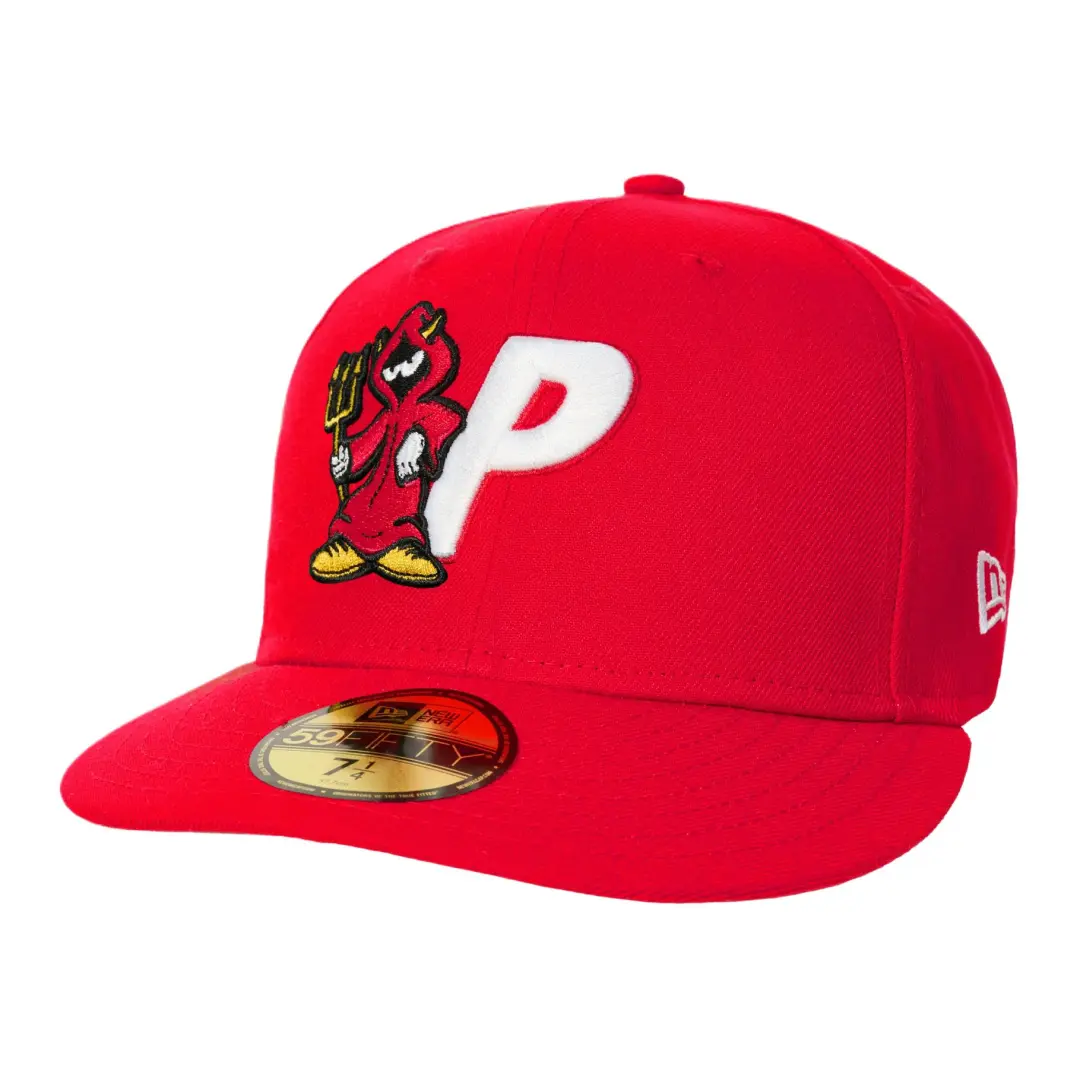PALACE x New Era 59FIFTY Embroidered Pattern Polyester Baseball Caps Unisex Red