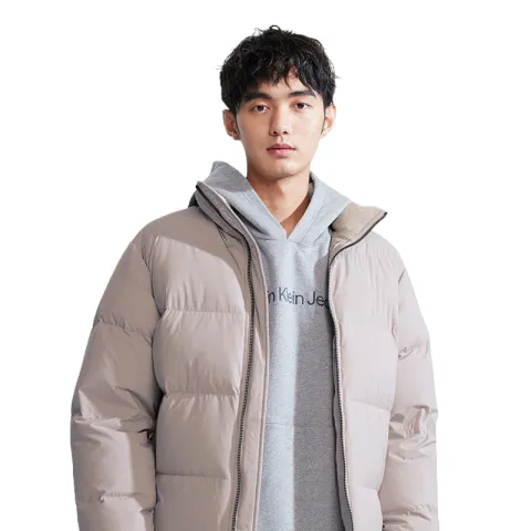 Calvin Klein Down Jackets Men's Lead Gray Stand Collar Moderate Other
