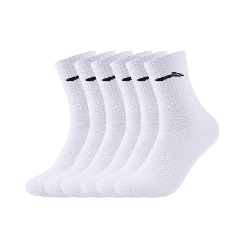 Li Ning Crew Socks Unisex 6 Pack