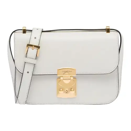 MIU MIU Madras Leather Handbag, Crossbody Bag, Shoulder Bag Women's White