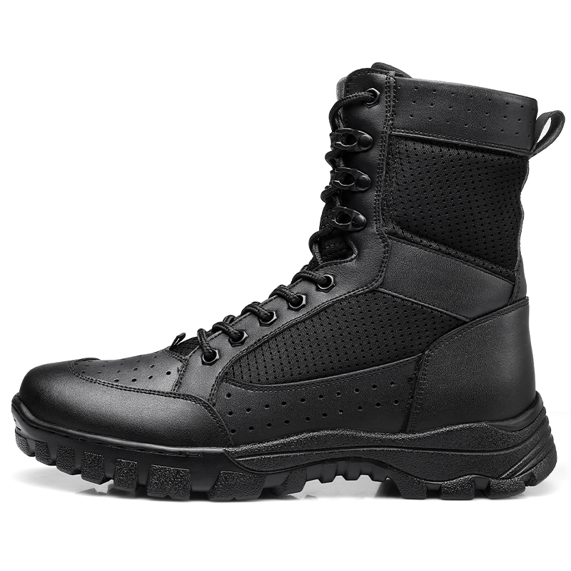 Qiangren 3515 mesh breathable high-top security boots wear-resistant outdoor boots men's black